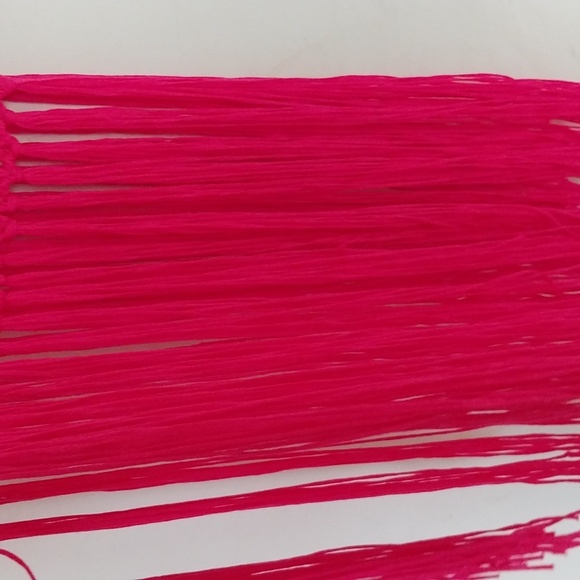 Lumiere Hippie Vest Fringe Top Crocheted Pink  Size Large - Picture 8 of 13